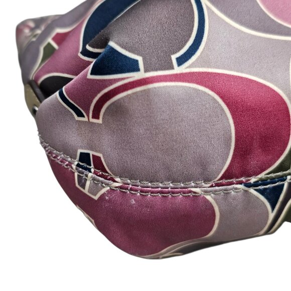 Coach Ashley Scarf Print Y2K Sateen Leather Trim Crossbody Shoulder Bag COA - Picture 12 of 15